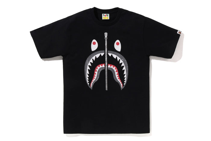 BAPE GLITTER SHARK TEE M BLACK