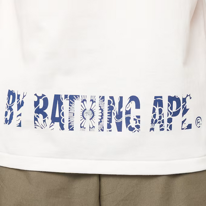 BAPE JAPANESE INDIGO ART CAMO APE FACE TEE M WHITE