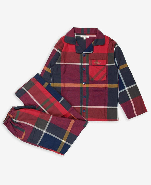 Barbour Barnanáttföt - Children Christmas PJ Set - Large Red Tartan