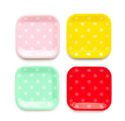 Basic Multi Polka Dot 9" Plates