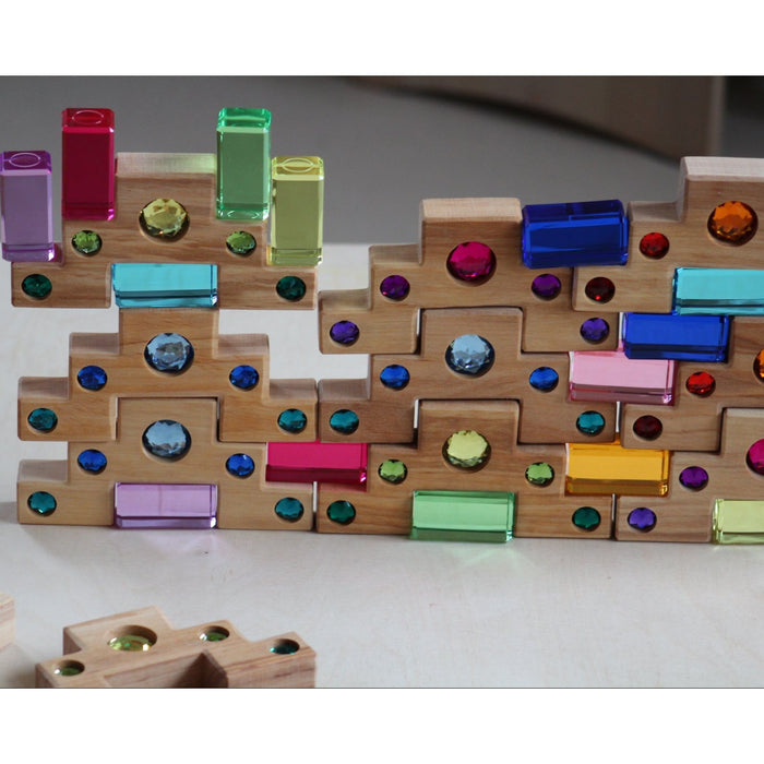 Bauspiel | Colored Gems Staircase With Lucite Blocks 16pcs