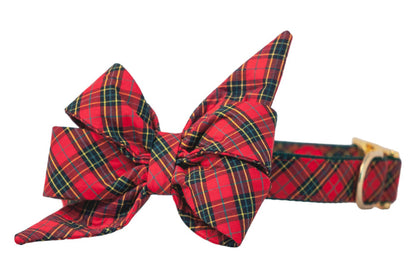 Beaufain Plaid Belle Bow Dog Collar - Crew LaLa