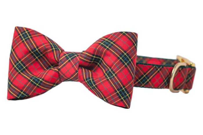 Beaufain Plaid Bow Tie Dog Collar - Crew LaLa