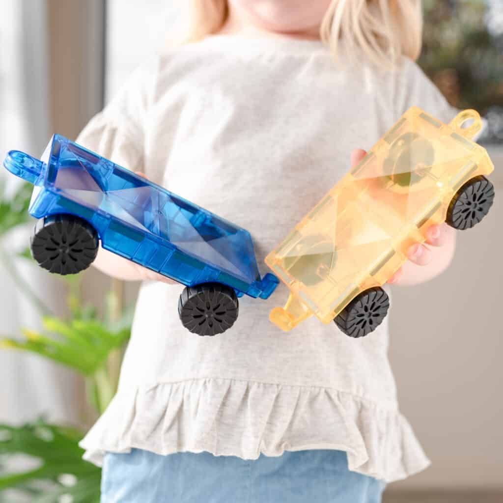 CONNETIX Magnetic Tiles Rainbow Car Pack - 2 Pcs