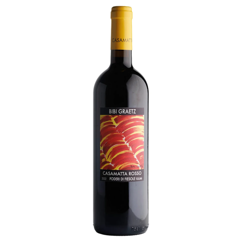 Bibi Graetz Casamatta Rosso 2023 wine bottle with gold foil neck label and front label