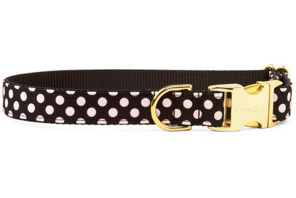 Black & White Polka Dot Bow Tie Dog Collar - Crew LaLa