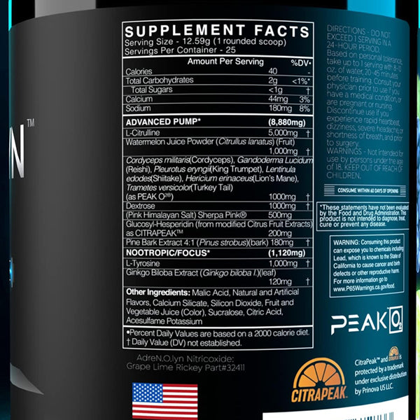 Blackmarket Labs AdreN.O.Lyn Nitricoxide Stim Free 25 Servings