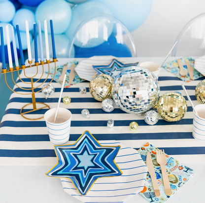 Blue Paper Table Runner