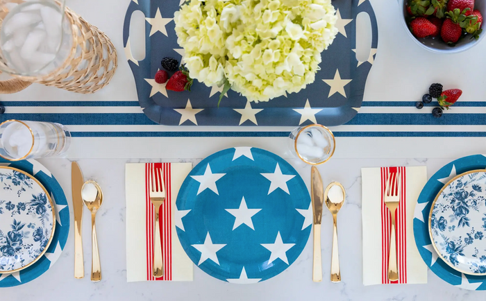 Blue Paper Table Runner