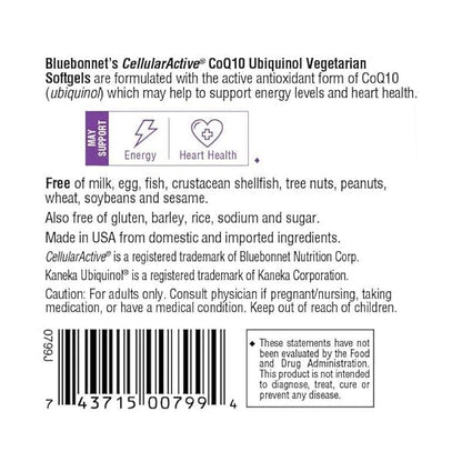 Bluebonnet Cellular Active CoQ10 Ubiquinol 200mg Softgels