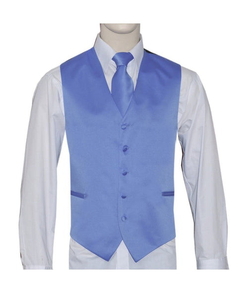 BQ Baby Blue Men's Satin Solid Vest-10GG