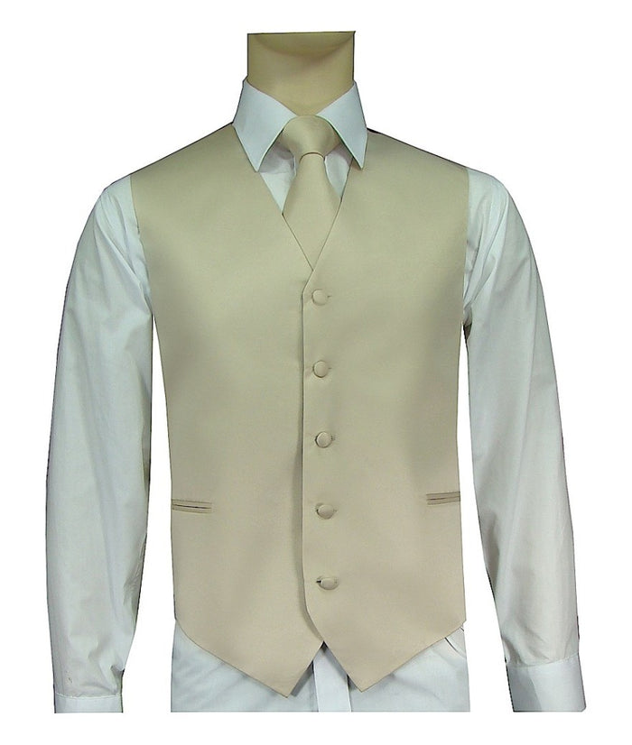 BQ Beige Men's Satin Solid Vest-10P