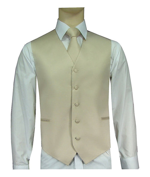 BQ Beige Men's Satin Solid Vest-10P