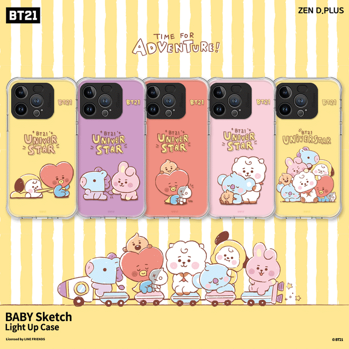BT21 Official Baby Sketch Light up Phone Case (iPhone and Galaxy)