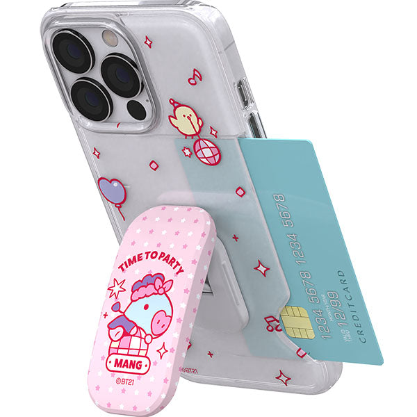 BT21 Official Party Time Click Stand Tok Clear Slim Card Case( iPhone and Galaxy)
