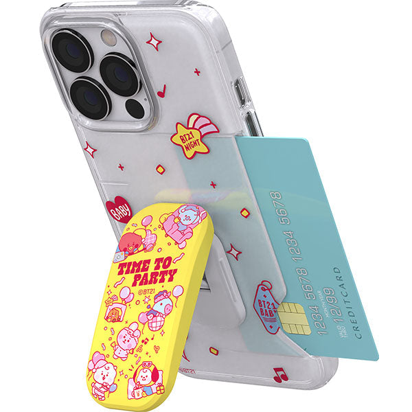 BT21 Official Party Time Click Stand Tok Clear Slim Card Case( iPhone and Galaxy)