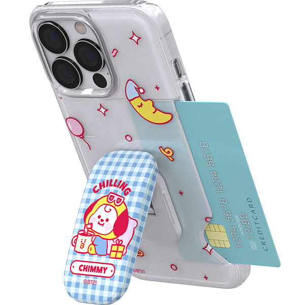 BT21 Official Party Time Click Stand Tok Clear Slim Card Case( iPhone and Galaxy)