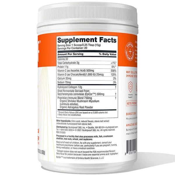 Bulletproof Immune Defense Collagen Protein 20serv