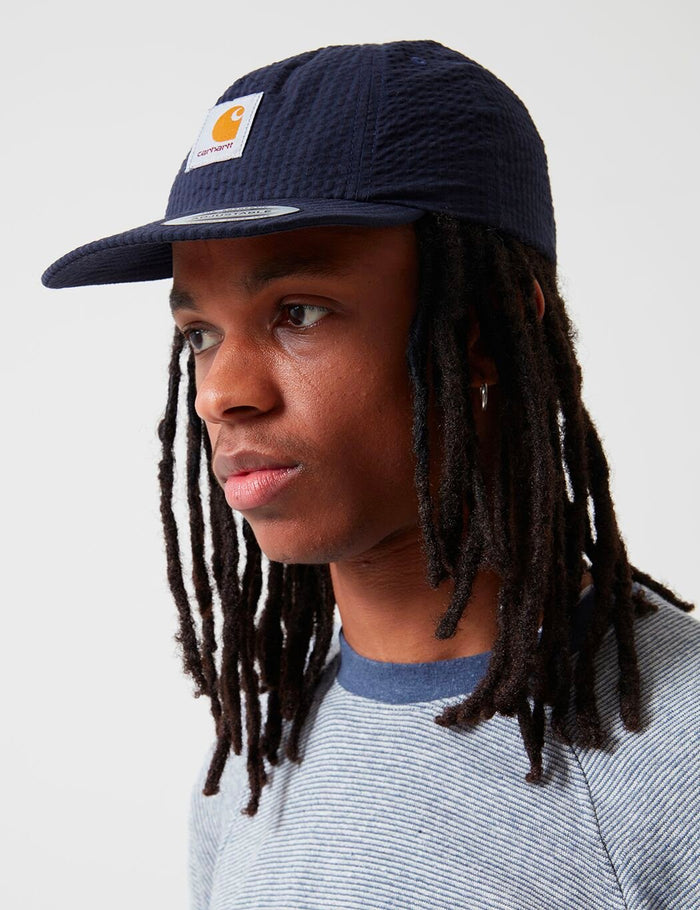 Carhartt-WIP Southfield Cap (Seersucker) - Dark Navy Blue