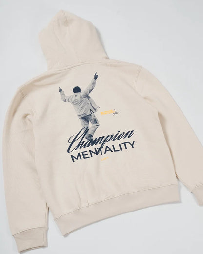 Kingz Champion Youth Hoodie - Flat Lay - Full Back Champion Mentality Graphic - French Oak - Youth BJJ Hoodie [color:French Oak]