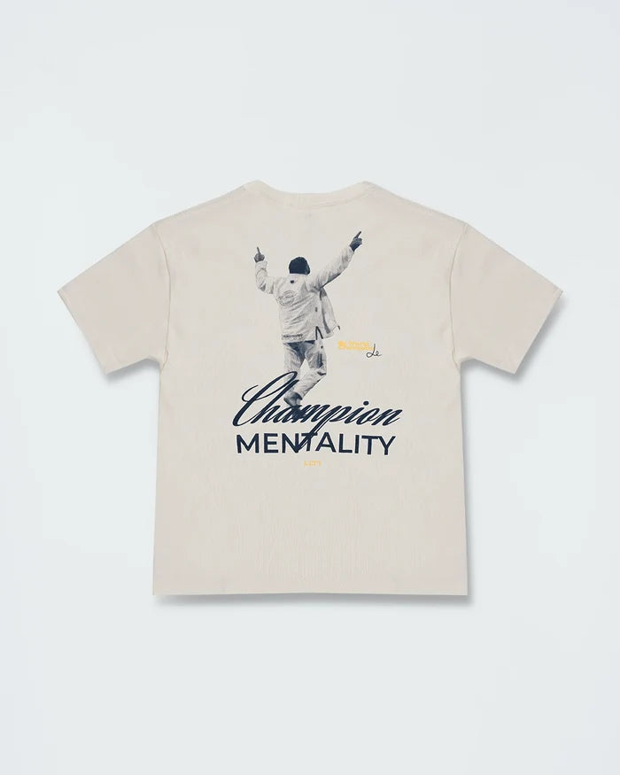 Kingz Champion Youth Tee - Back View - Champion Mentality Celebration Graphic - French Oak Youth BJJ Tee [color:French Oak]