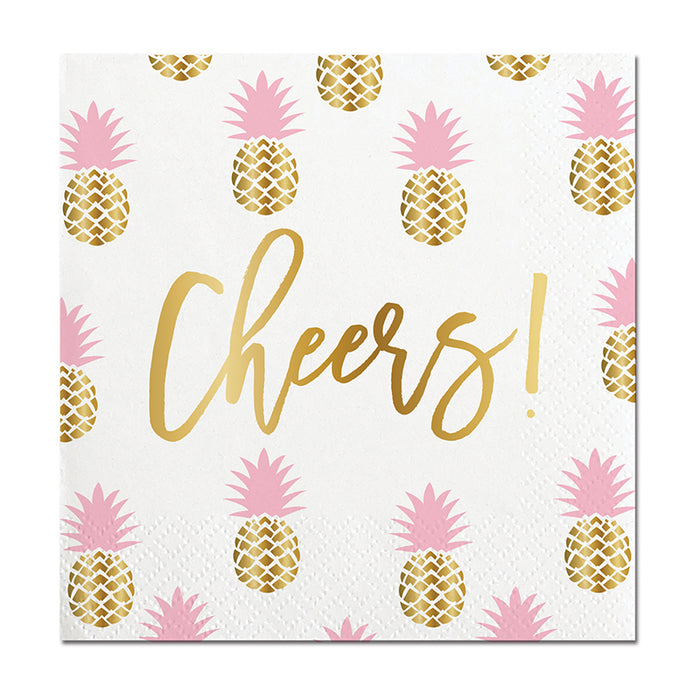 Cheers Pineapples Beverage Napkin