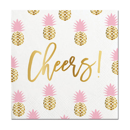 Cheers Pineapples Beverage Napkin