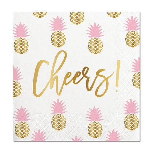 Cheers Pineapples Beverage Napkin