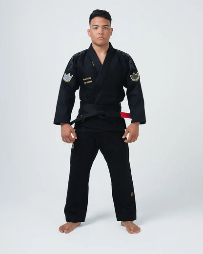 Kingz Comp 450 V6 BJJ Gi Black - Full Body Front View IBJJF Competition Kimono