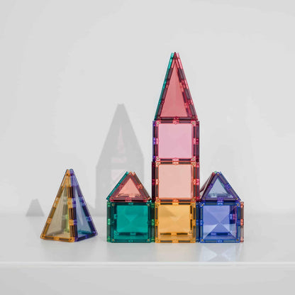 CONNETIX - CONNETIX Magnetic Tiles Pastel Mini Pack, 32 Pieces: Unique Bevel Design / Non Toxic / Strong Magnets