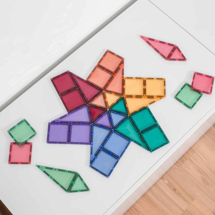 CONNETIX - CONNETIX Magnetic Tiles Pastel Mini Pack, 32 Pieces: Unique Bevel Design / Non Toxic / Strong Magnets