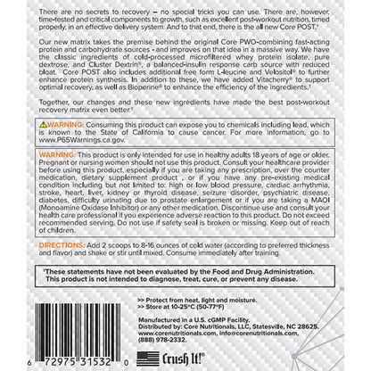 Core Nutritionals Post-Workout Recovery Matrix 20 Servings