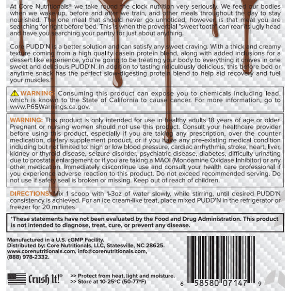 Core Nutritionals Pudd'n Whey Pudding Mix 2lbs