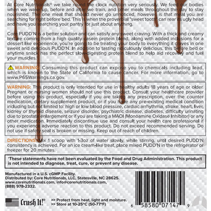 Core Nutritionals Pudd'n Whey Pudding Mix 2lbs