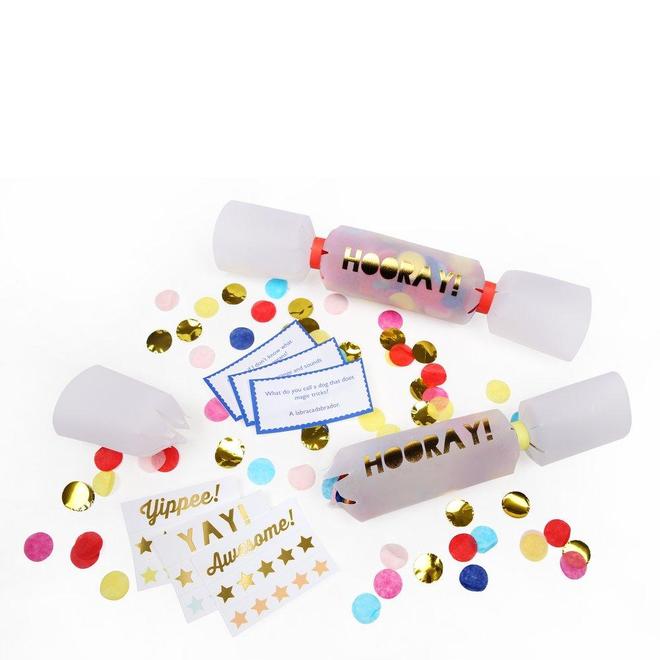 Crackers Confetti "Hooray" 6 Ct