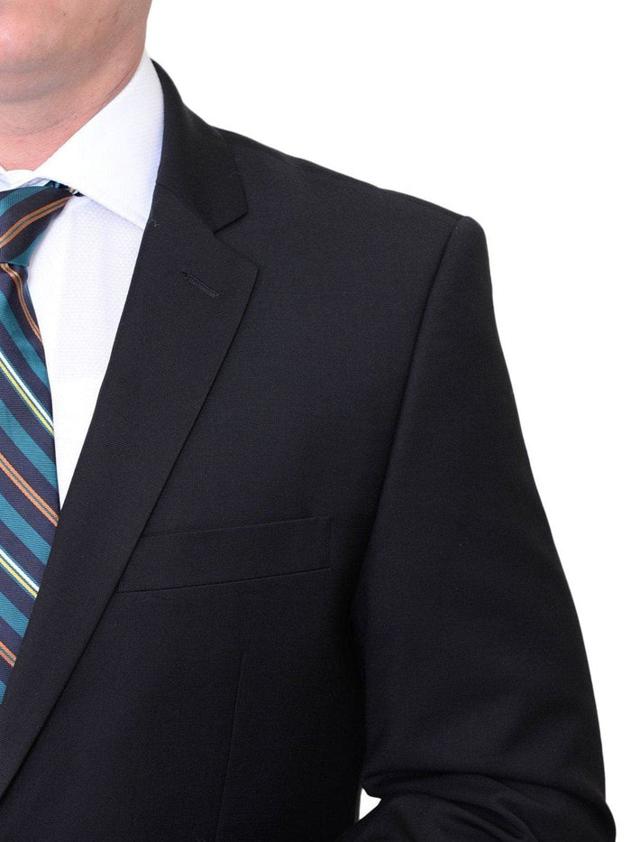 Creativo Slim Fit Solid Black Two Button Suit Jacket Blazer - The Suit Depot
