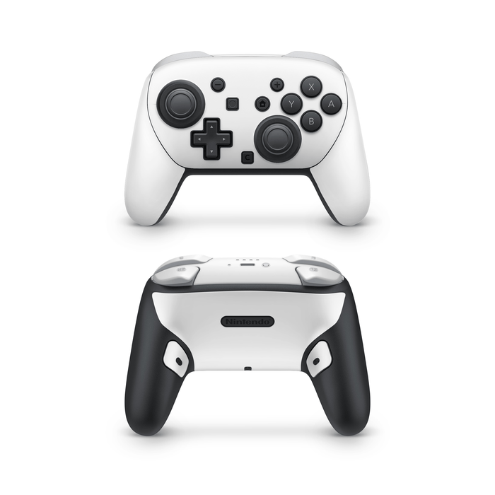 Crisp White Nintendo Switch Pro Controller Decal Skins