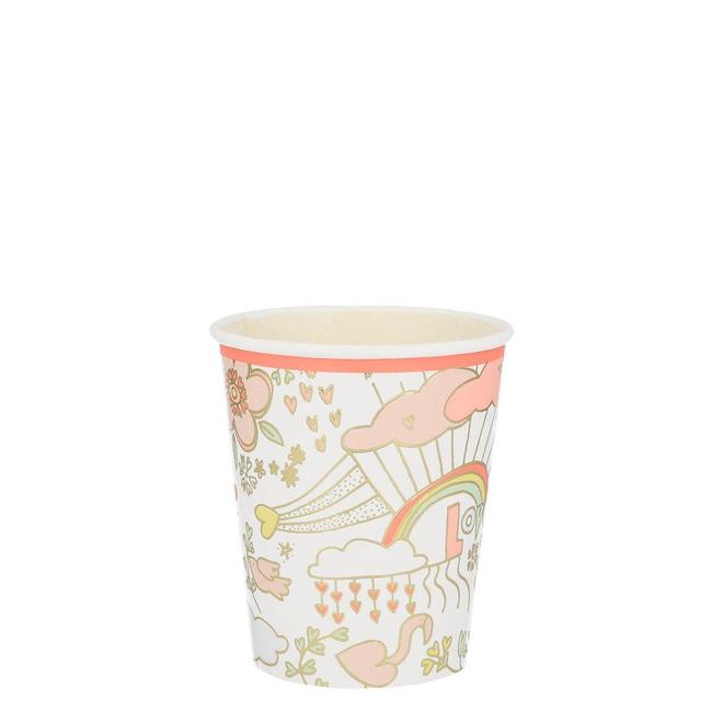 Cups-Orange Trim 8 Ct