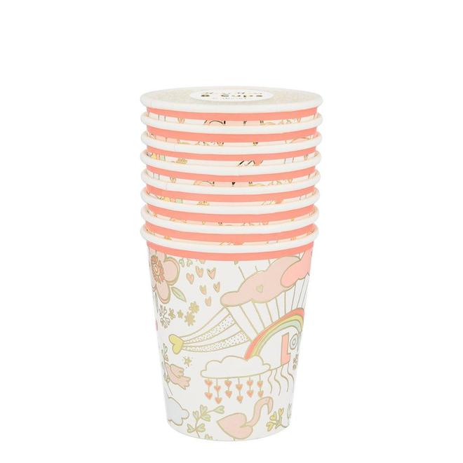 Cups-Orange Trim 8 Ct