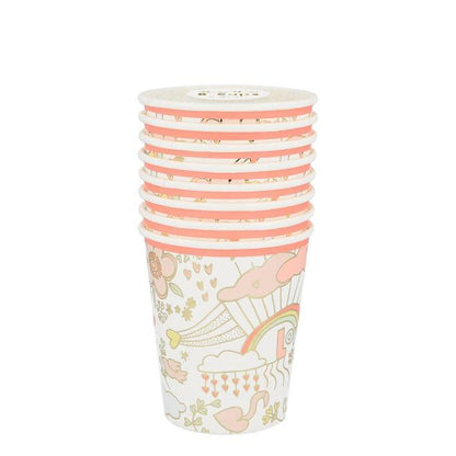 Cups-Orange Trim 8 Ct