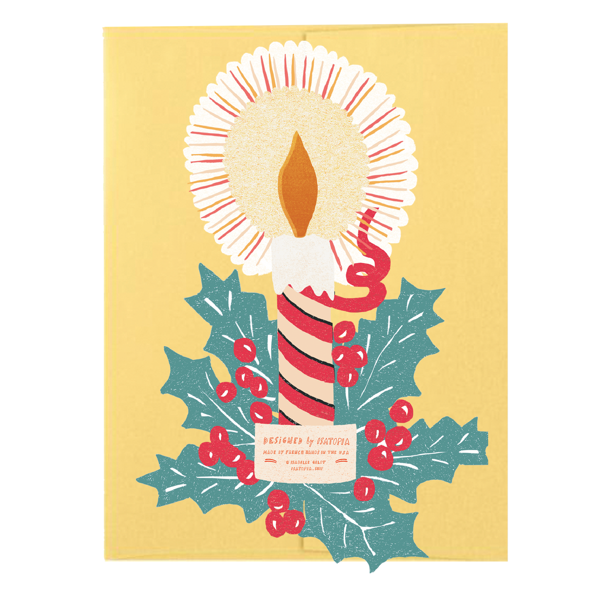 Candle Die Cut Card - Jingle Bells Collection