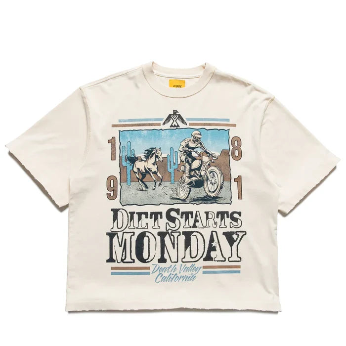 Diet Starts Monday 81 Racing Tee - Antique White