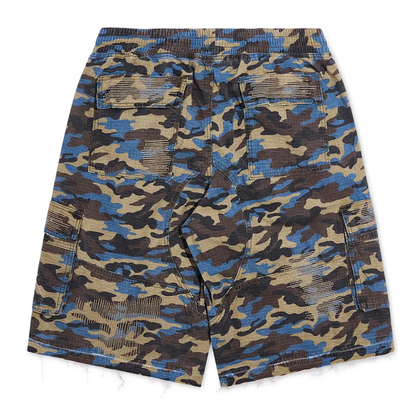 Diet Starts Monday Camo Ripstop Cargo Shorts - Blue (DSM-S26-003)