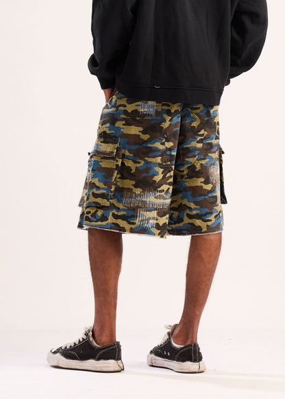 Diet Starts Monday Camo Ripstop Cargo Shorts - Blue (DSM-S26-003)