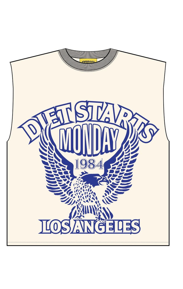 Diet Starts Monday Eagle84 Cut Off Tee - Antique White/Navy