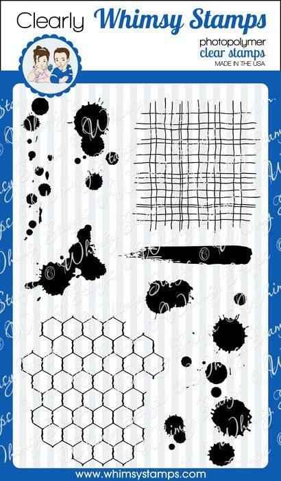 Distressed Backgrounds and Ink Splats Clear Stamps