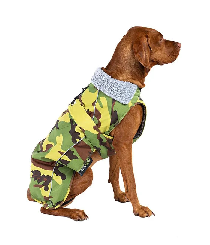 Dryrobe Dog/ Pet Jacket - Green Camo/ Grey