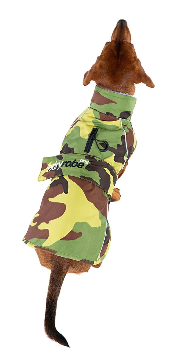 Dryrobe Dog/ Pet Jacket - Green Camo/ Grey