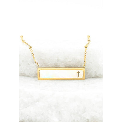 Faith Reversible Cross Bar Necklace