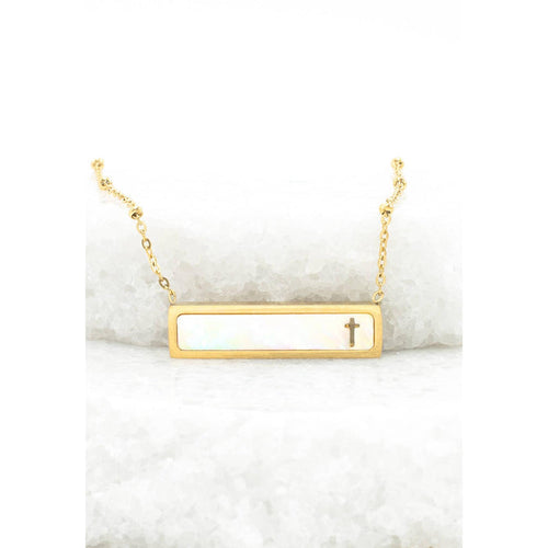 Faith Reversible Cross Bar Necklace